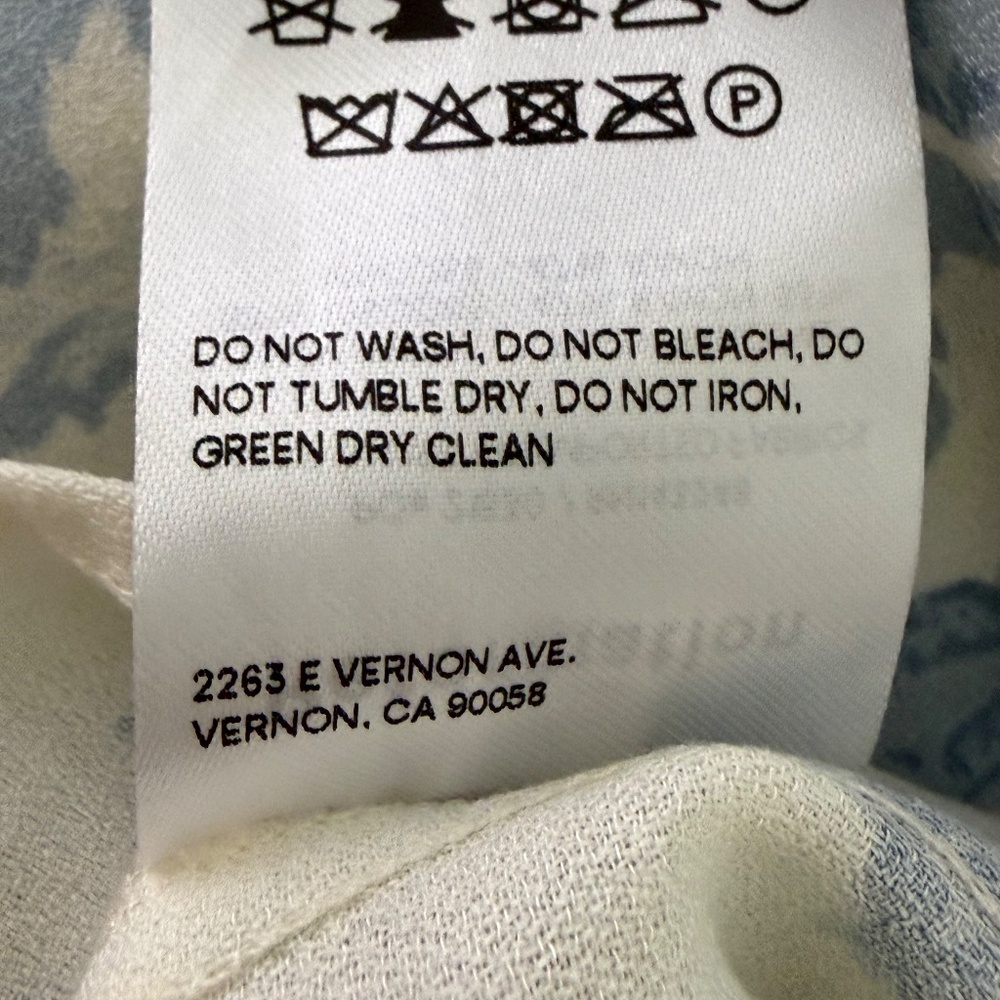 Reformation Women's Chianti Floral Print Crepe Dress Blue Ivory Size Medium - Picture 8 of 8